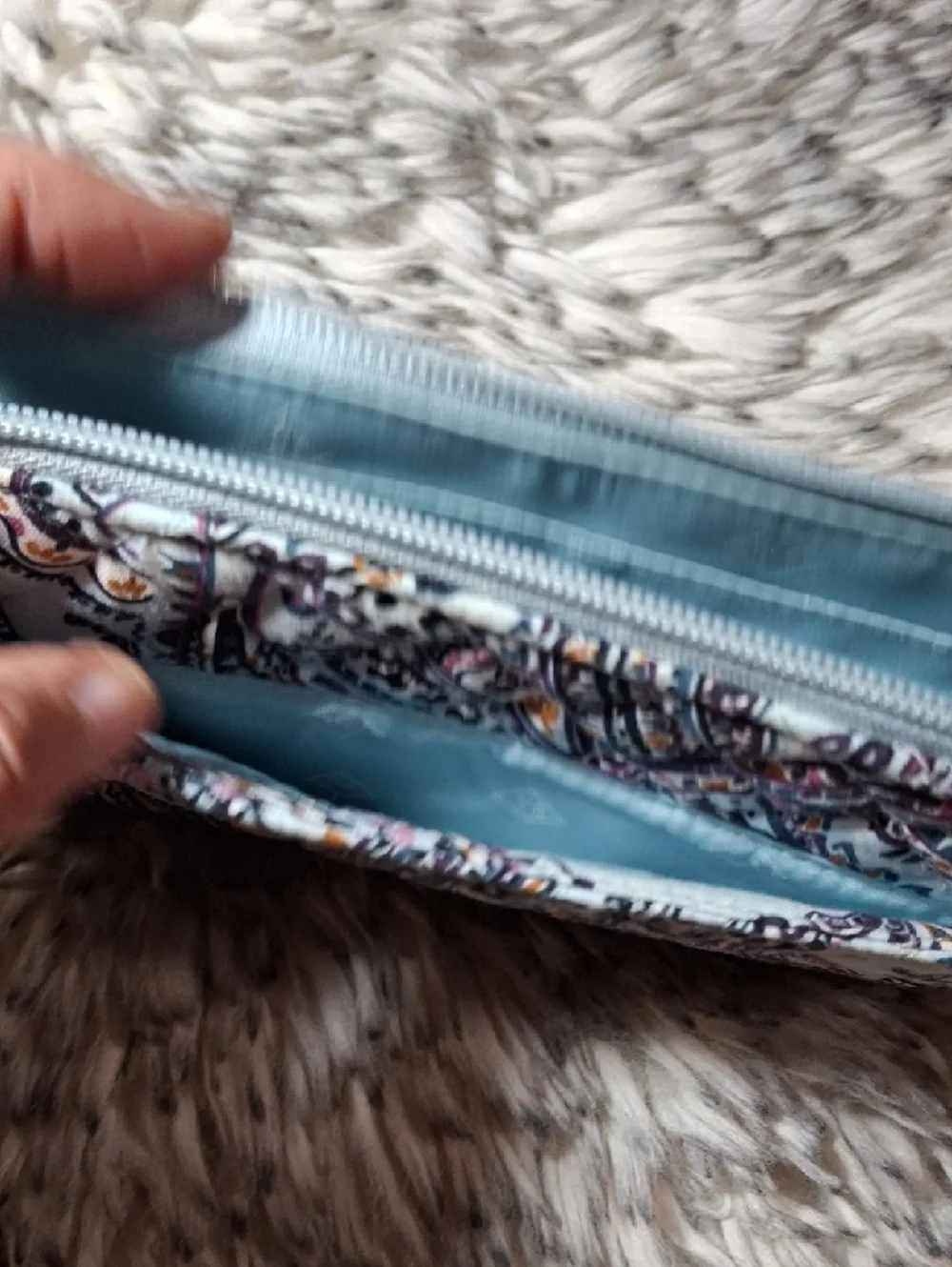 Vera Bradley Light Blue Quilted Paisley Wallet - Picture 3 of 6